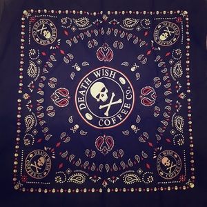 Death Wish Coffee Bandana; Black & Red Skull